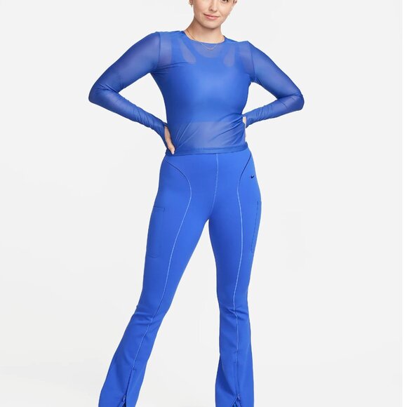 NWT Nike FutureMove Women's Dri-FIT Long-Sleeve Blue Sheer Top - Picture 6 of 8